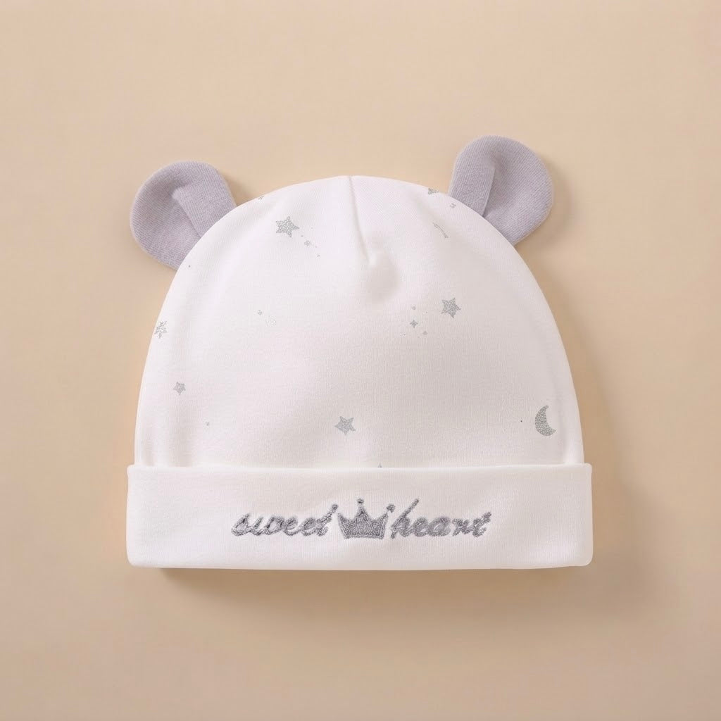 Sweetheart Bear Ears Newborn Beanie