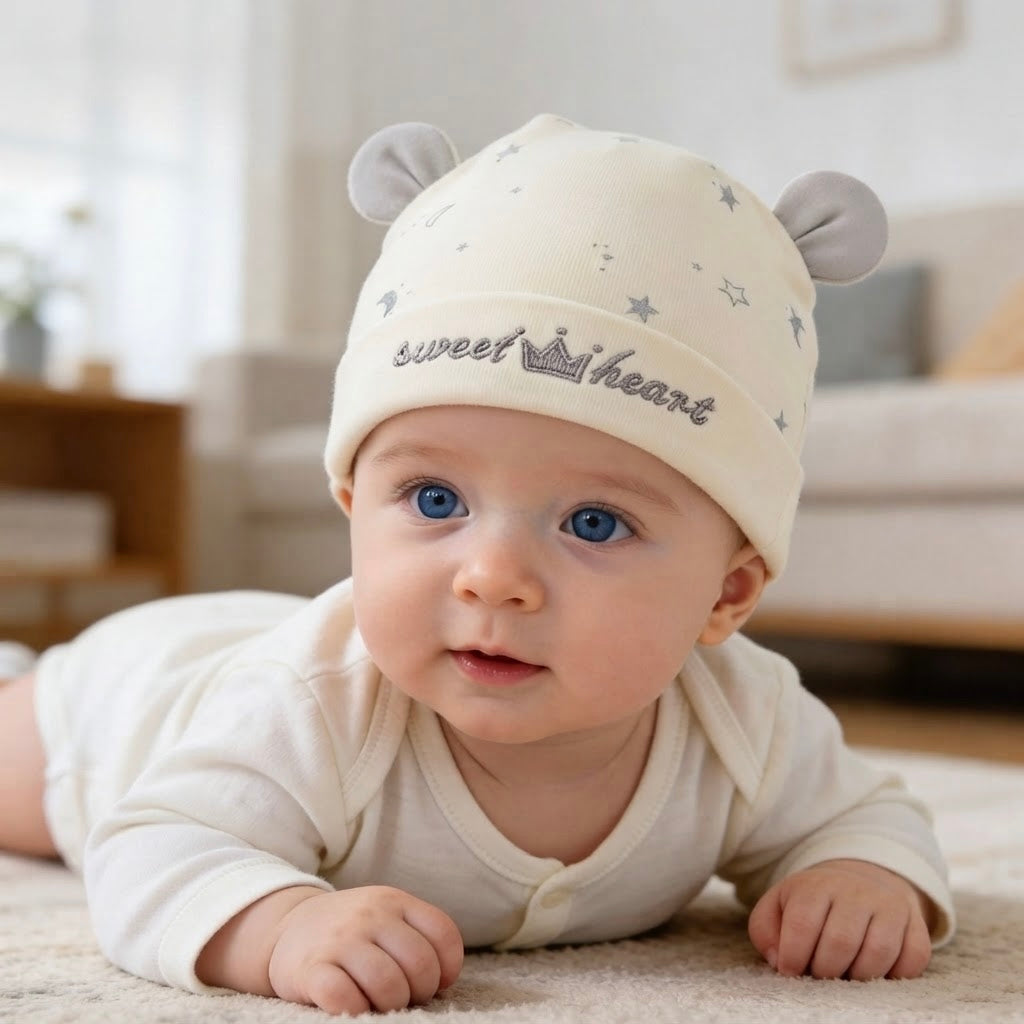 Sweetheart Bear Ears Newborn Beanie